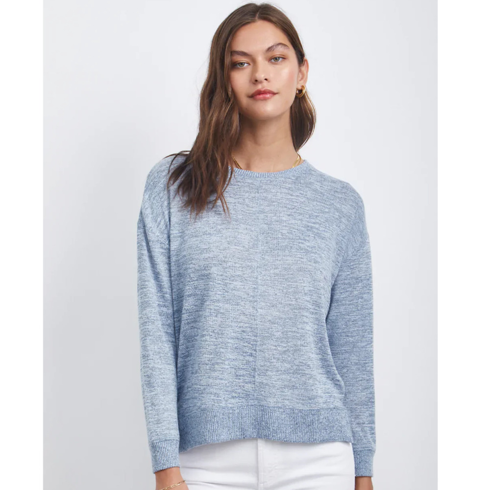 Rails | Iggy Lightweight Sweater Top in Ice Melange (Marled Blue)